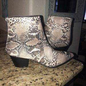 Snake Skin Ankle Boots
